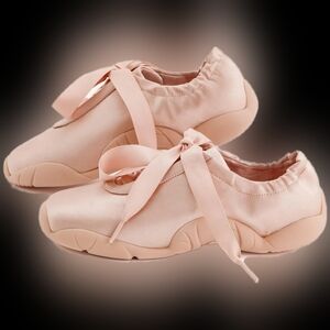 NWT Pink Satin Ballerina Sneakers